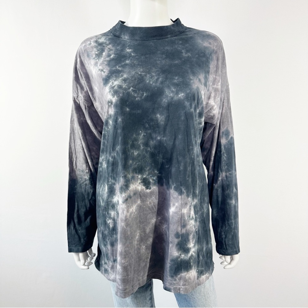 We The Free Black Gray Tie Dye T-Shirt Top Size M Long Sleeve Casual Classic